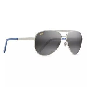 Maui Jim Seacliff MJ831 Blue & Silver Aviator Sunglasses
